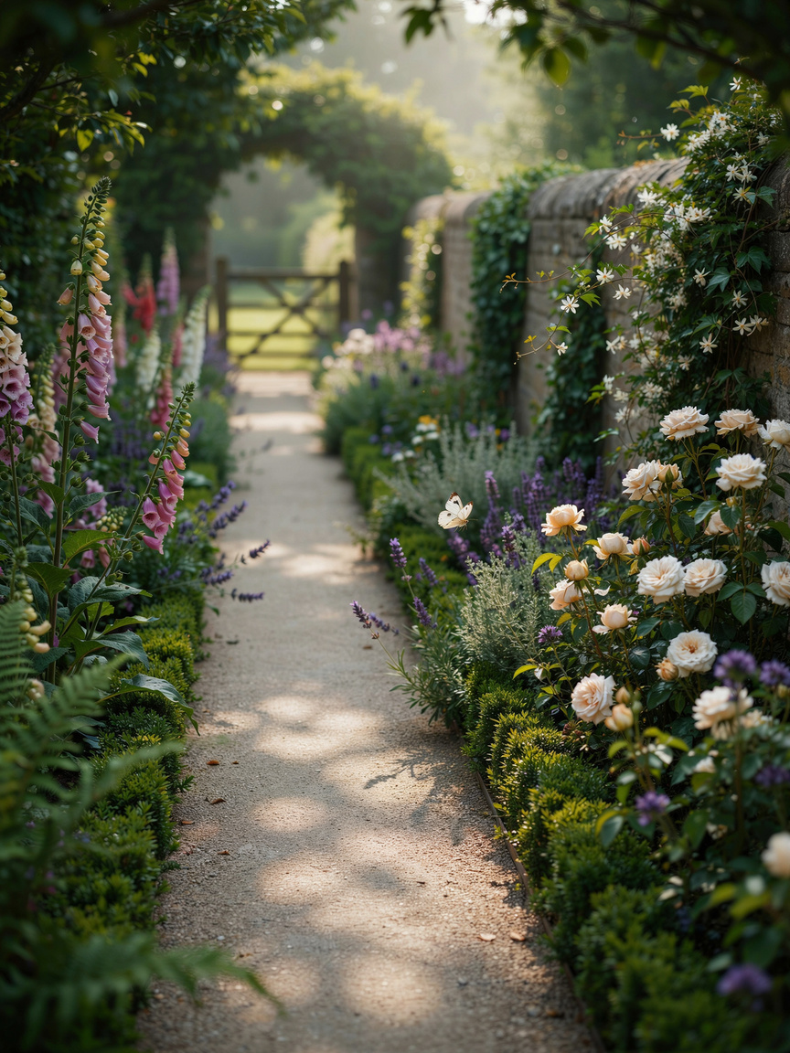 Peaceful English garden path - counselling and psychotherapy in Bushey, Watford and online